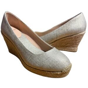 !J Crew Seville Espadrille Wedges Metallic!